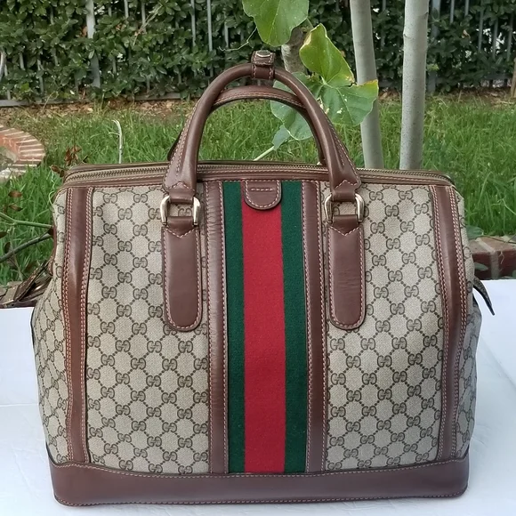 Fabulous Vintage Gucci Supreme Overnight Weekender Travel Train case Boston bag - Picture 6 of 16